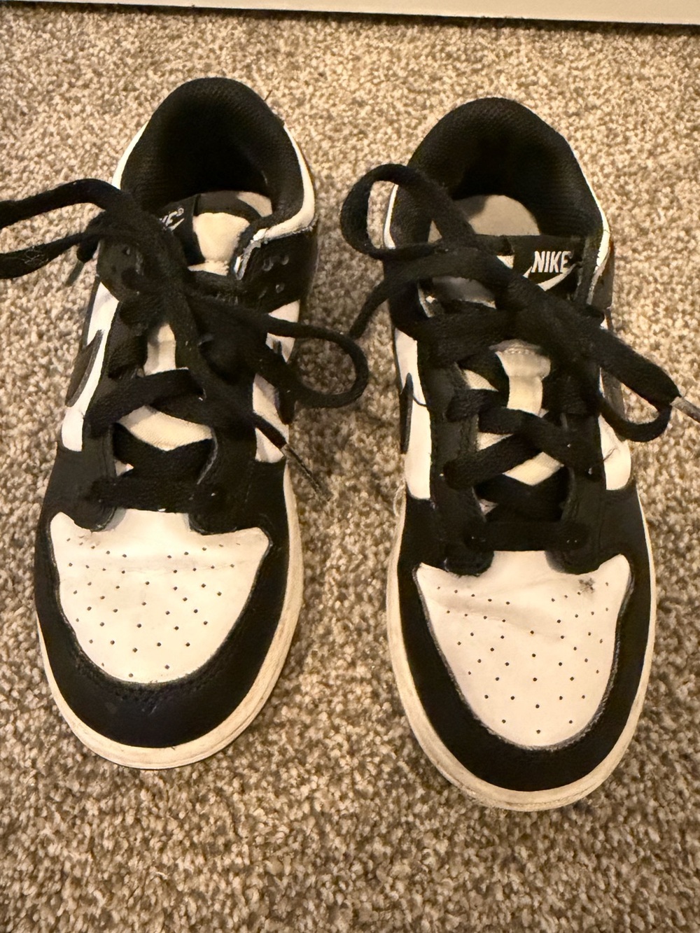 Nike Kids Black & White Dunks